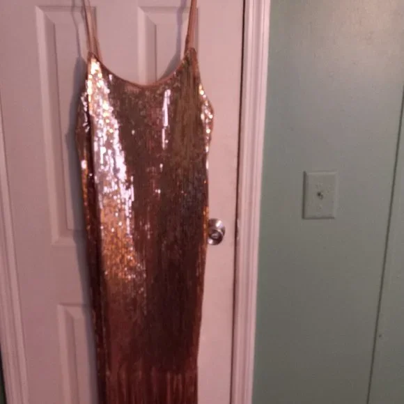 forever 21 sequin dress rose gold Sequin Mini Dress Black / XS main image 1